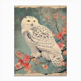 Snowy Owl Vintage Illustration 2 Canvas Print