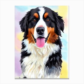 Bernese Mountain Dog 3 Watercolour dog Canvas Print