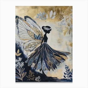 Fairy In Blue Dress Style Abstract Canvas Print