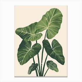 Elephant Ear Plant Minimalist Illustration 4 Canvas Print