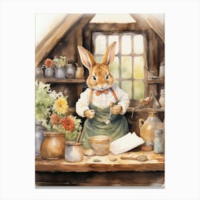 Bunny Crafting Luck Rabbit Prints Watercolour 2 Canvas Print
