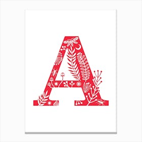 Letter A Red Canvas Print