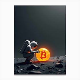 Bitcoin On The Moon 8 Canvas Print