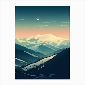Vail Mountain Resort   Colorado, Usa, Ski Resort Illustration 2 Simple Style Canvas Print