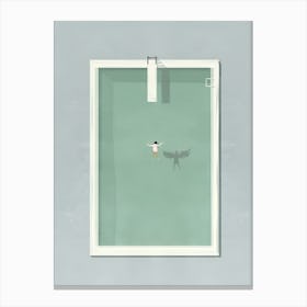 Avian Elation: A Dive into Liquid Skies , swimming collection Canvas Print