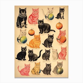 Collection Of Vintage Cats Kitsch 2 Canvas Print