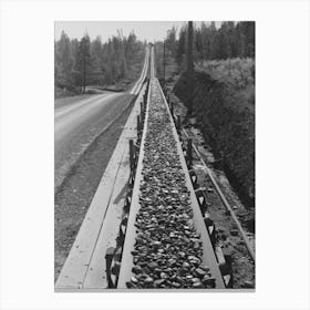 Untitled Photo, Possibly Related To Gravel On Long Rubber Conveyor Belt At Shasta Dam, Shasta County, Californi Canvas Print