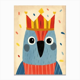Little Macaw 1 Wearing A Crown Canvas Print