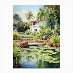 Jardn Botnico Nacional Dominican Republic Watercolour  Canvas Print