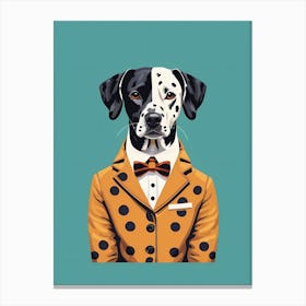 Dalmatian Dog Portrait In A Suit (15) Canvas Print