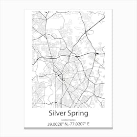 Silver Spring,United States Minimalist Map Lienzo