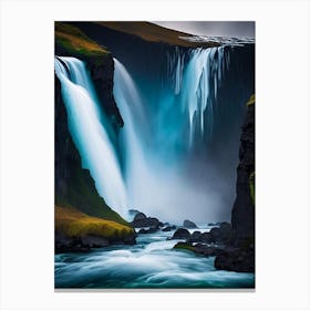 Langisjór Waterfall, Iceland Nat Viga Style (2) Canvas Print