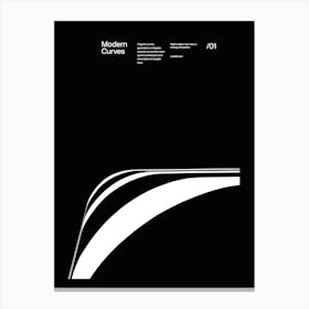 Modern Curves 01, Modern Architecture Design Poster, minimalist interior wall decor Canvas Print