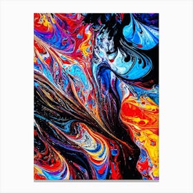 Abstract Digital Art Piece Capturing The Essence Of Chaos Interwoven With Beauty Swirling Vibrant C Canvas Print