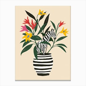 Zebra Plant Minimalist Illustration 1 Canvas Print