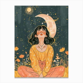 Girl In The Moonlight Canvas Print