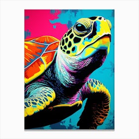 Sea Turtle Pop Art 2 Canvas Print
