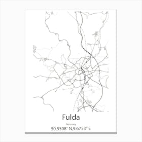 Fulda,Germany Minimalist Map Canvas Print