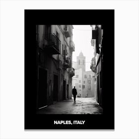 Poster Of Naples, Italy, Mediterranean Black And White Photography Analogue 3 Canvas Print