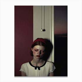 Girl With A Red Headband Canvas Print