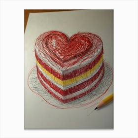 Valentine'S Day Cake Canvas Print