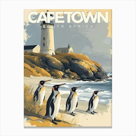 Cape Town, South Africa Vintage Canvas Print