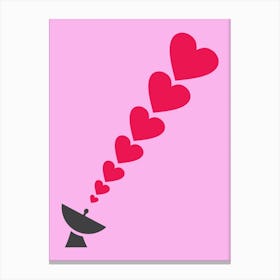 Satellite Of Love Pink Canvas Print