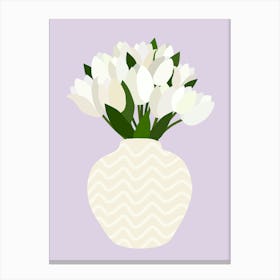 Tulip Arrangement – Lilac And White Canvas Print