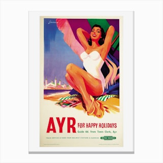 Ayr British Railways Poster Canvas Print