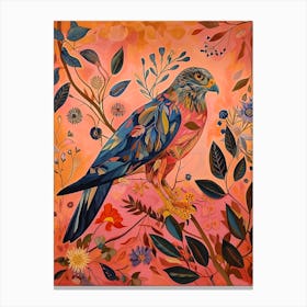 Floral Animal Painting Hawk 1 Canvas Print
