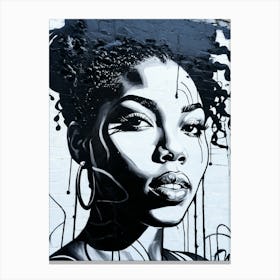 Graffiti Mural Of Beautiful Black Woman 247 Canvas Print