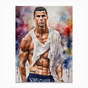 Cristiano Ronaldo Water Colour Canvas Print