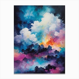 Abstract Glitch Clouds Sky (30) Canvas Print