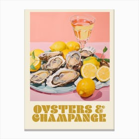 Oysters & Champagne Kitchen Print Canvas Print
