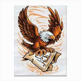 Eagle with letter Canvas Print