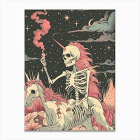 Unicorns And Skeletons Canvas Print