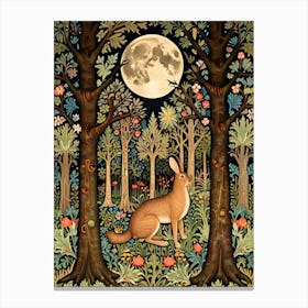 William Morris Print Hare In The Woods Canvas Print