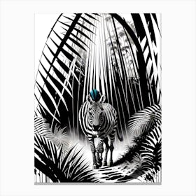 Zebra In The Jungle Canvas Print