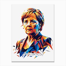 Angela Merkel 1 Portrait WPAP Pop Art Canvas Print