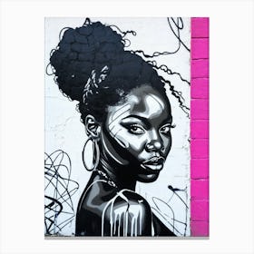 Graffiti Mural Of Beautiful Black Woman 286 Canvas Print