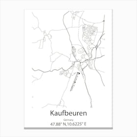 Kaufbeuren,Germany Minimalist Map Canvas Print