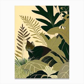 Kitten S Paw Fern Rousseau Inspired Canvas Print