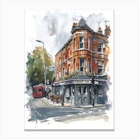Havering London Borough   Street Watercolour 7 Canvas Print