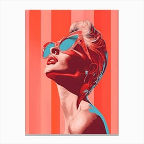 Sexy Woman In Sunglasses Canvas Print