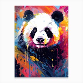 Panda Art In Abstract Art Style 2 Canvas Print