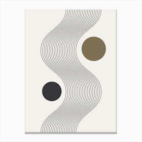 Abstract Boho Art Print Wavy Lines Canvas Print