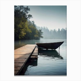 Boat On A Lake 3 Canvas Print