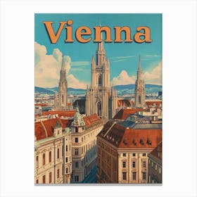 Aihrgdesign A Vintage Travel Poster Of Vienna 1 Canvas Print