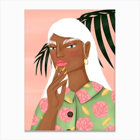 Tropical Lady Canvas Print