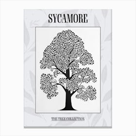 Sycamore Tree Simple Geometric Nature Stencil 11 Poster Canvas Print